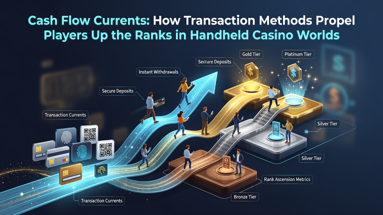 Infographic displaying transaction flow diagrams connecting payment methods to VIP rank levels in mobile casino applications