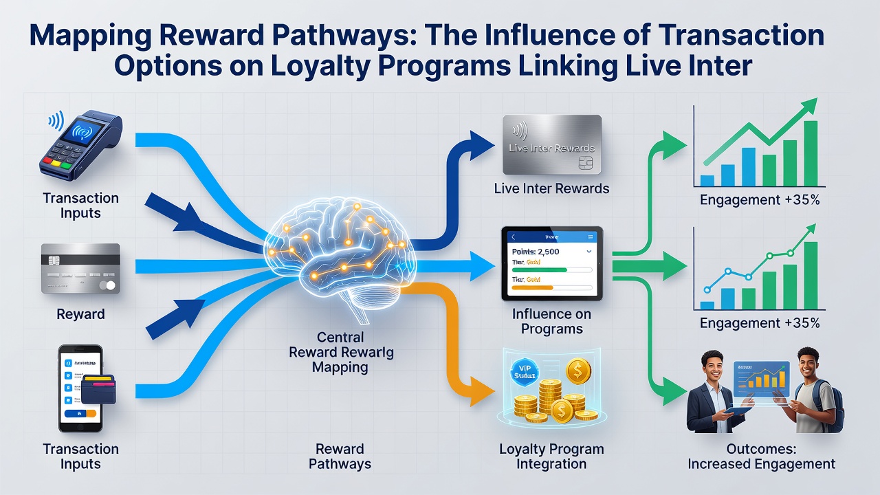 Illustration of loyalty dashboard displaying connected rewards from live gaming, sports betting, and progressive jackpots via various payment methods