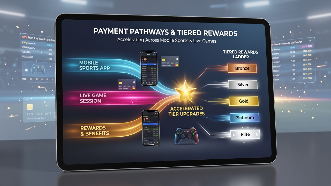 Flow diagram illustrating payment integration with tiered reward systems in mobile gaming