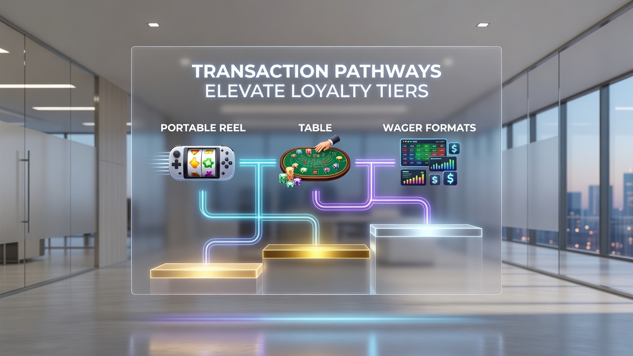 User dashboard displaying loyalty tier progress linked to transactions in slots, live tables, and sports wagers